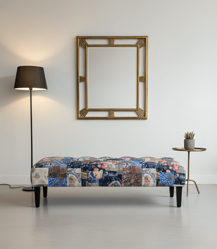 Demask multicolour Footstool | multicolour Bench | Demask Bench coffee table - ISTOOLS