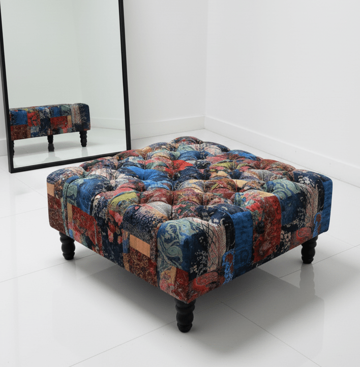 Demask multicolour Square non Storage footstool - ISTOOLS
