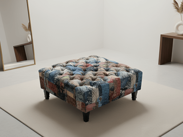 Handmade decorative footstool accent seat for living room or bedroom - ISTOOLS