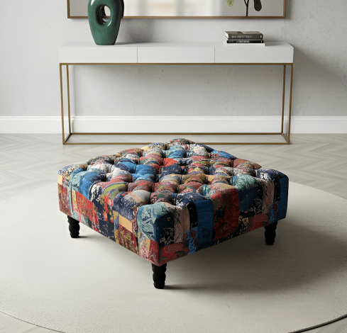Demask multicolour Square non Storage footstool - ISTOOLS