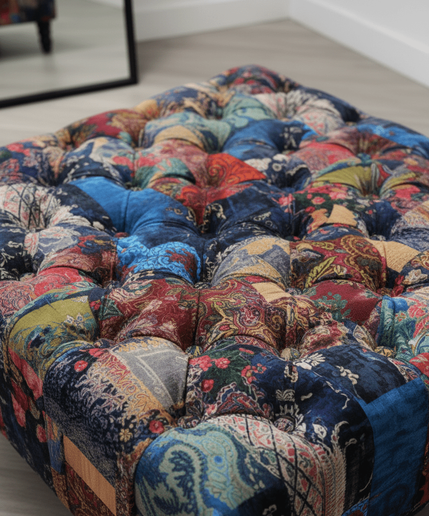 Demask multicolour Square non Storage footstool - ISTOOLS