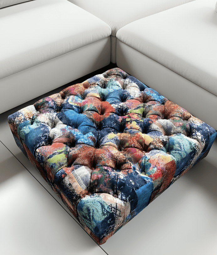Demask multicolour Square non Storage footstool - ISTOOLS