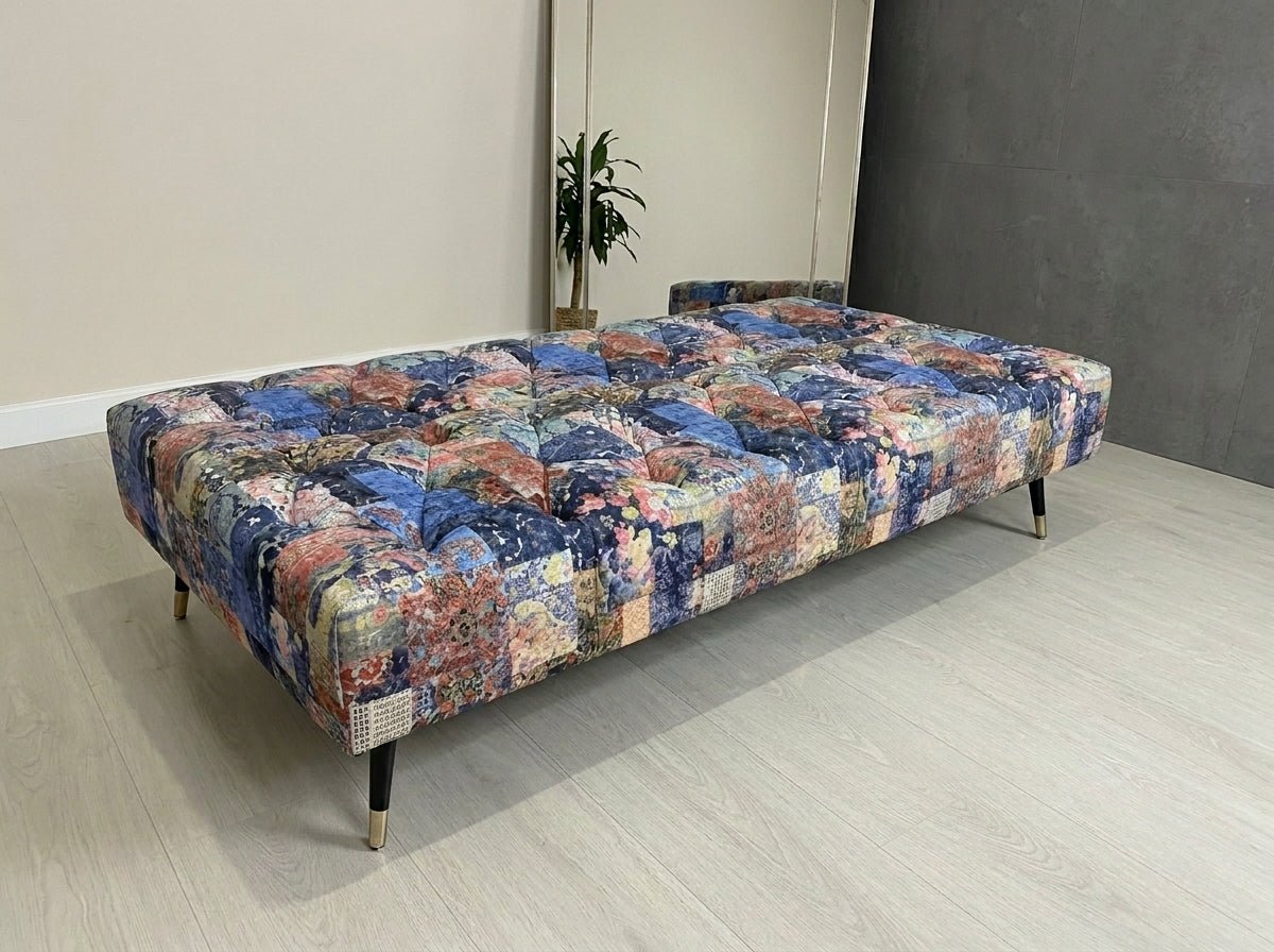 Demask Upholstered Footstool Ottoman – Handmade Stylish Seating - ISTOOLS