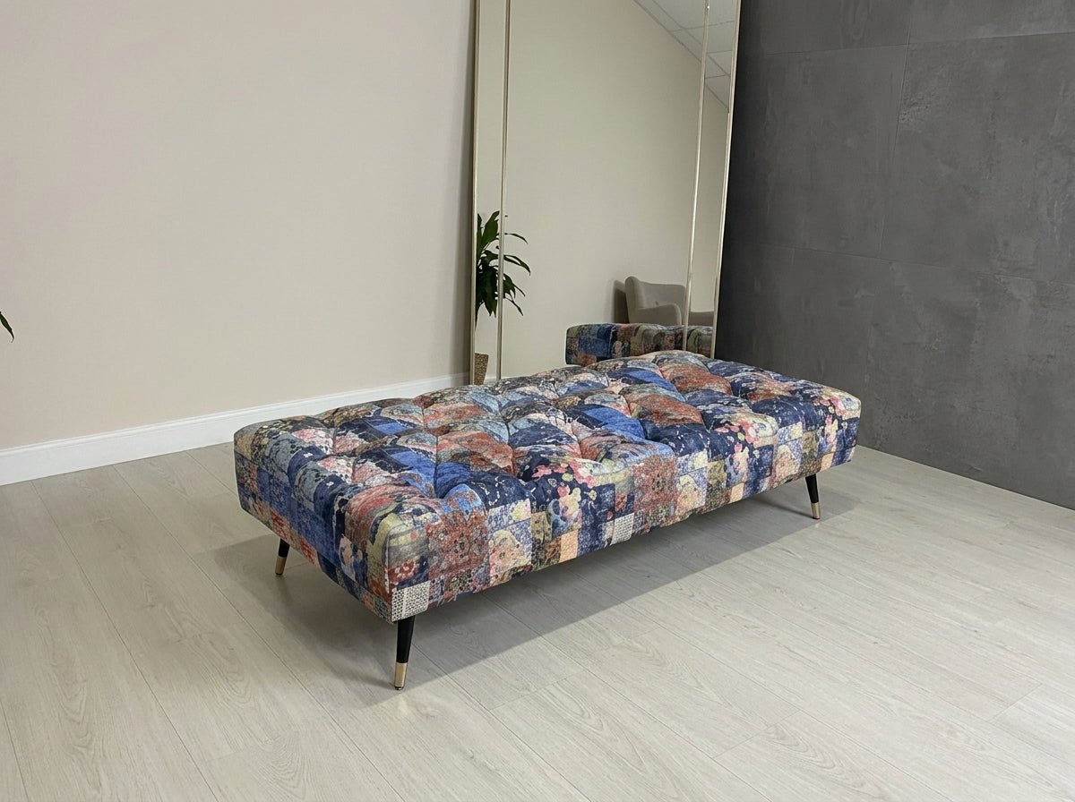 Demask Upholstered Footstool Ottoman – Handmade Stylish Seating - ISTOOLS