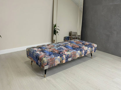 Demask Upholstered Footstool Ottoman – Handmade Stylish Seating - ISTOOLS