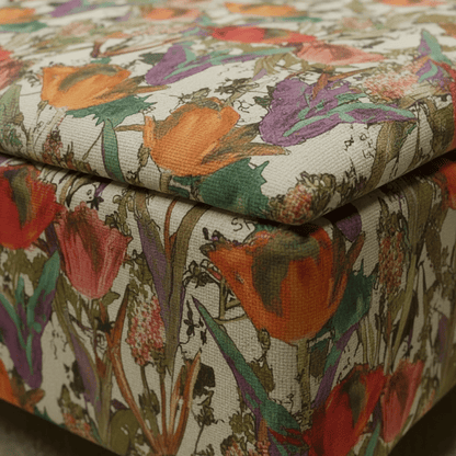 Designer Fabric Coffee Table Box – Artistic Storage Ottoman for Living Room Centrepiece - ISTOOLS