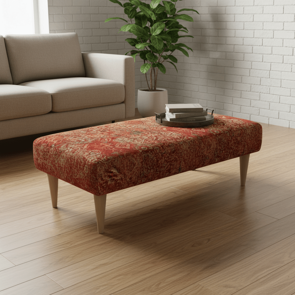 Designer Hallway Seating Bench – Contemporary Upholstered Footrest | Handcrafted UK Bench by istools - ISTOOLS