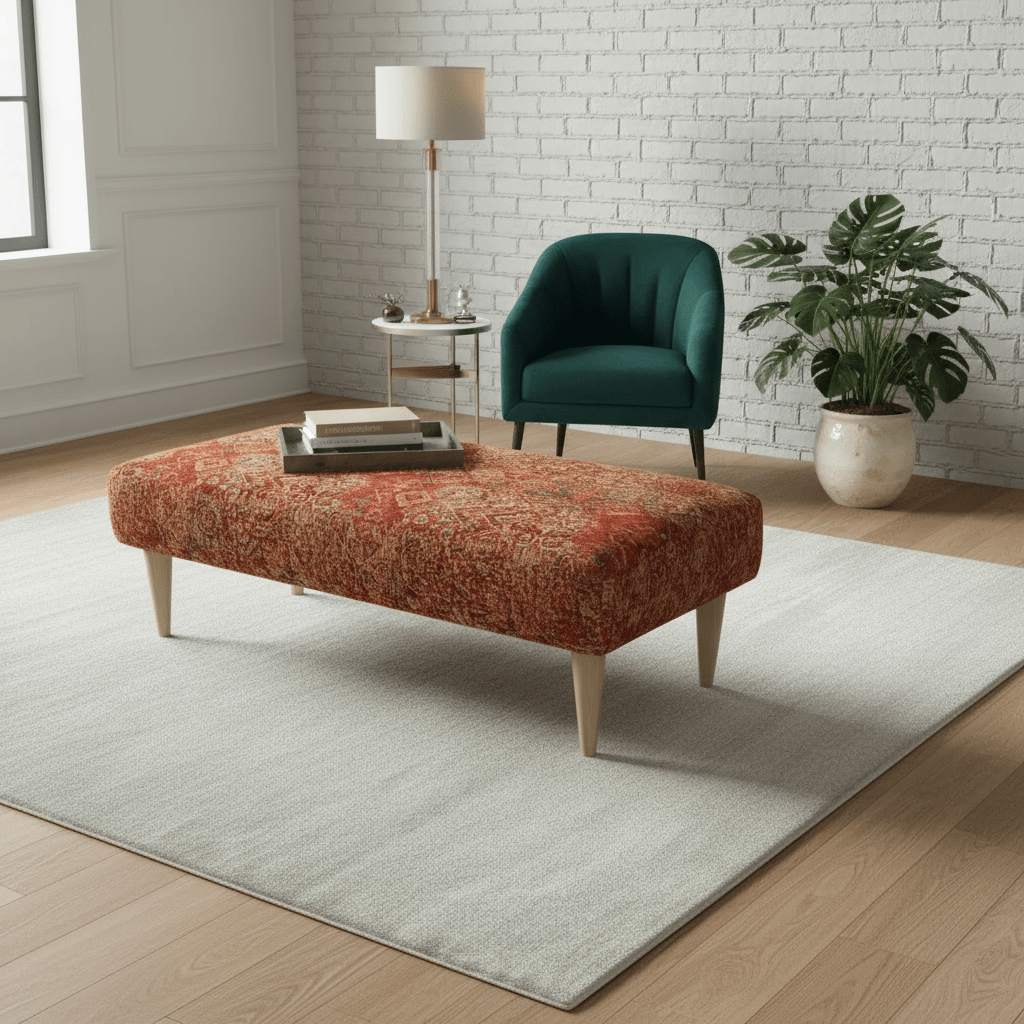 Designer Hallway Seating Bench – Contemporary Upholstered Footrest | Handcrafted UK Bench by istools - ISTOOLS