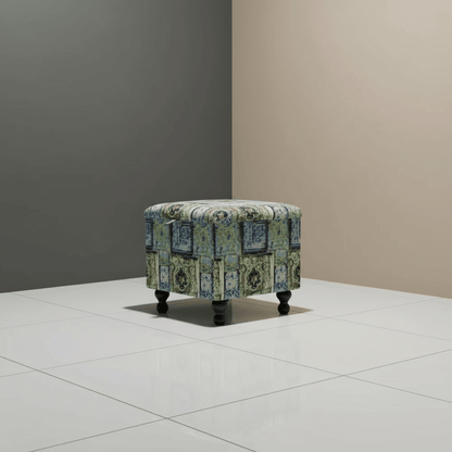 Designer Pattern Square Storage Bench Premium Upholstery UK - ISTOOLS