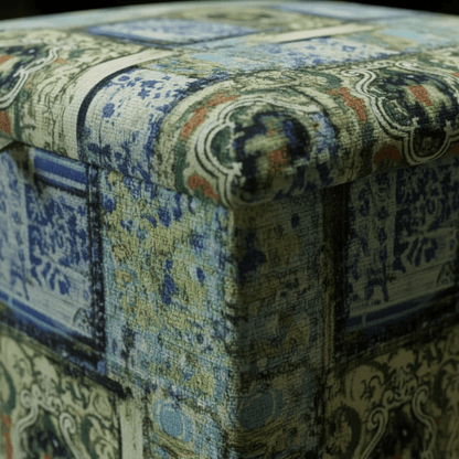 Designer Pattern Square Storage Bench Premium Upholstery UK - ISTOOLS