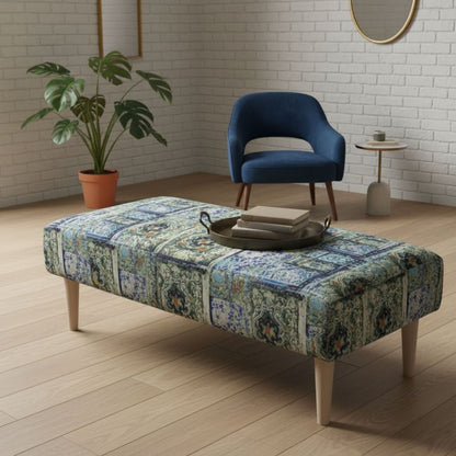 Designer Pattern Storage Bench Premium Upholstery UK - ISTOOLS
