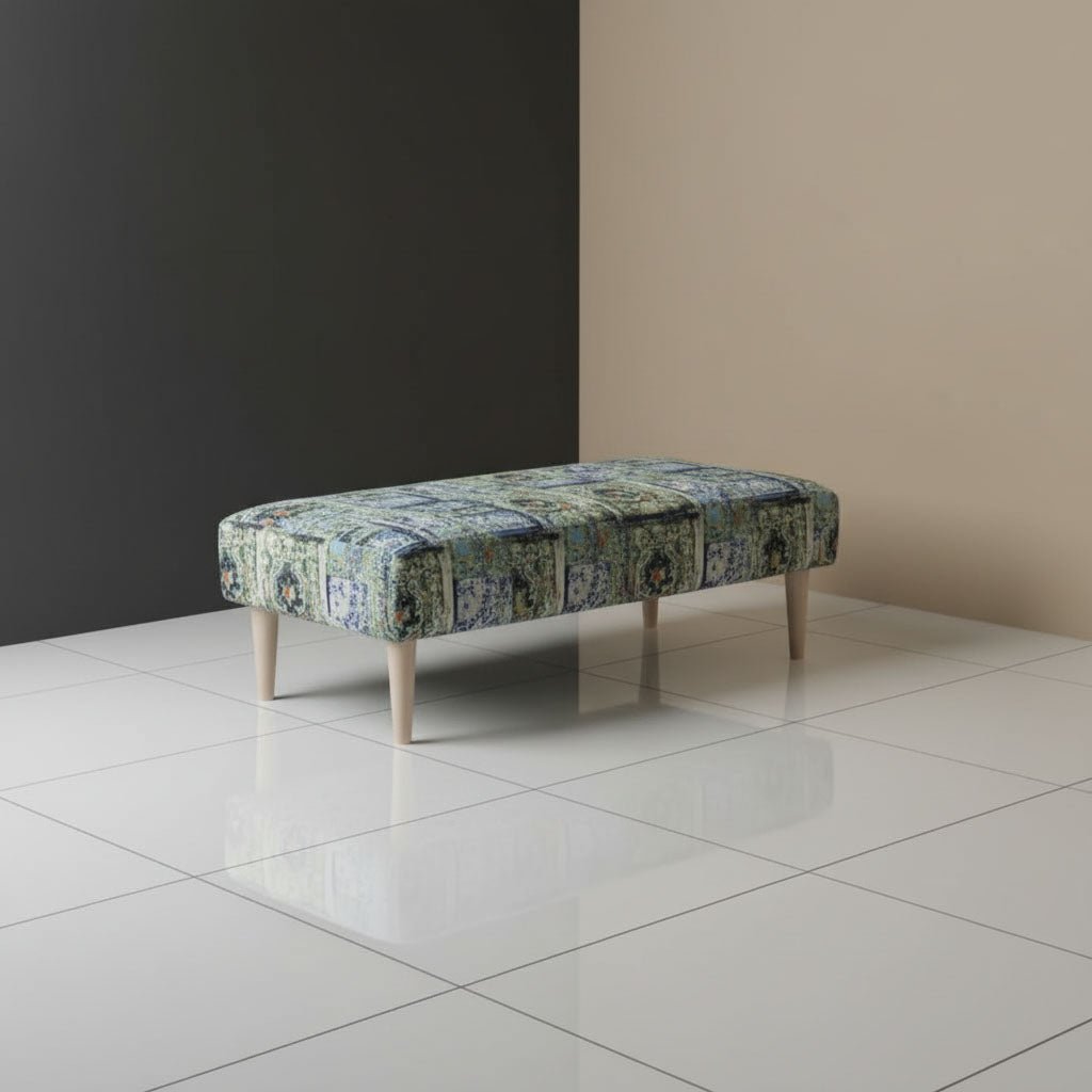 Designer Pattern Storage Bench Premium Upholstery UK - ISTOOLS