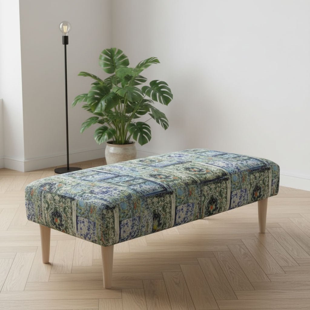 Designer Pattern Storage Bench Premium Upholstery UK - ISTOOLS