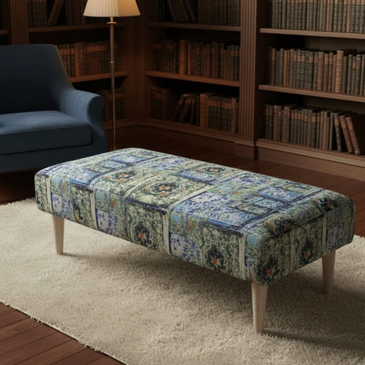 Designer Pattern Storage Bench Premium Upholstery UK - ISTOOLS