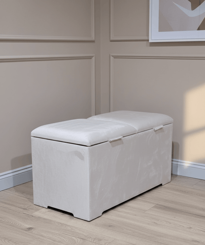 hidden storage coffee table ottoman with dual lids for blankets and toys - ISTOOLS