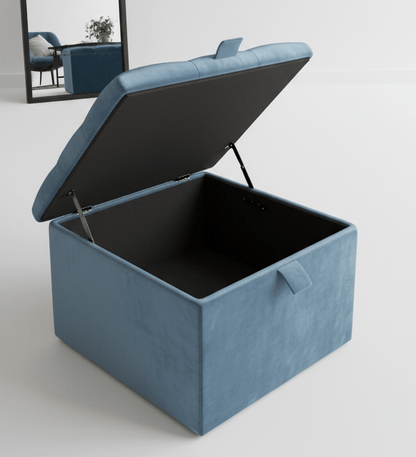 Duck Egg Blue coffee table Small Storage Box | Small Ottoman Storage Box UK - ISTOOLS