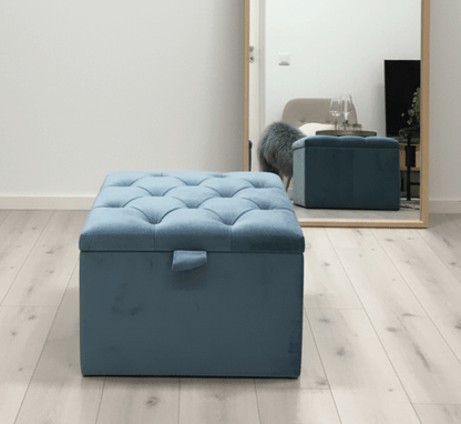 Duck Egg Blue coffee table Small Storage Box | Small Ottoman Storage Box UK - ISTOOLS