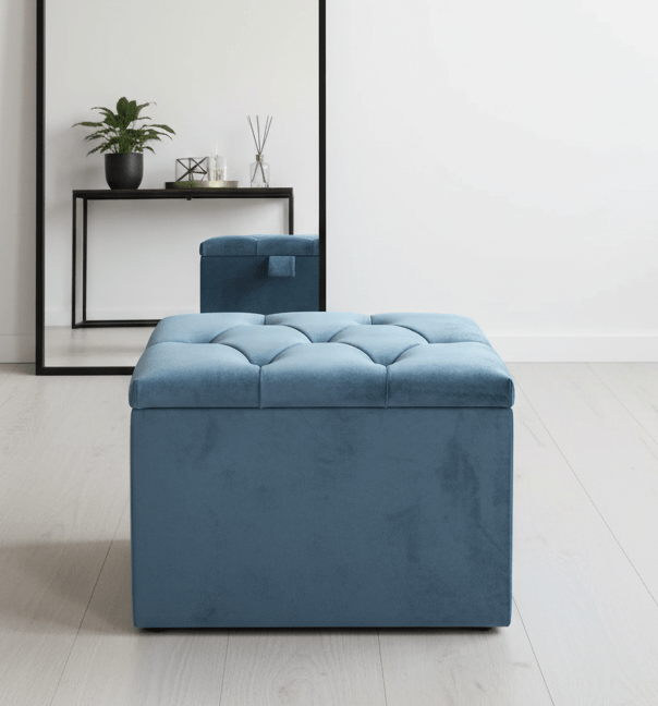 Duck Egg Blue coffee table Small Storage Box | Small Ottoman Storage Box UK - ISTOOLS