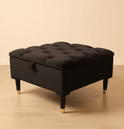 Duck Egg Blue Storage Ottoman – Velvet Chesterfield Coffee Table & Footstool - ISTOOLS