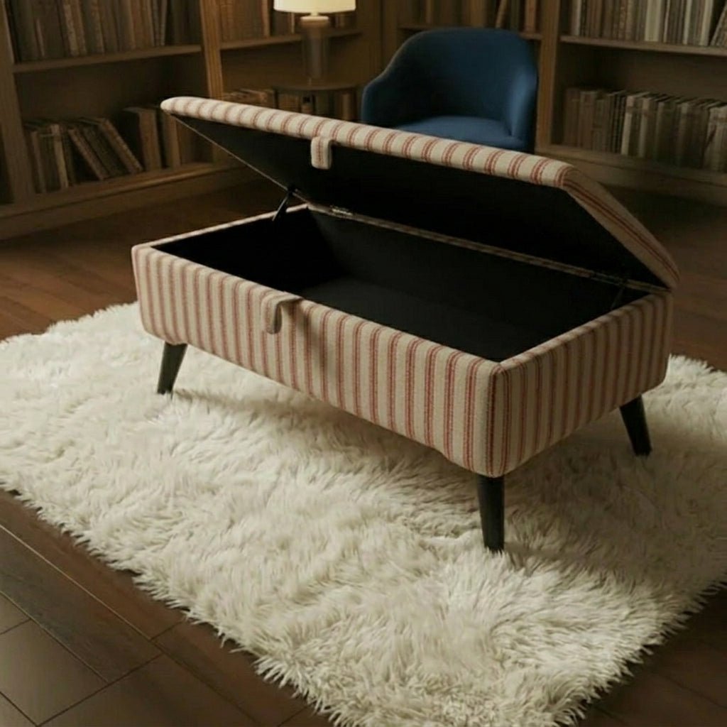 Durable Fabric Ottoman Seat for Guest Rooms – Multi-Purpose Footstool & Storage Bench - ISTOOLS