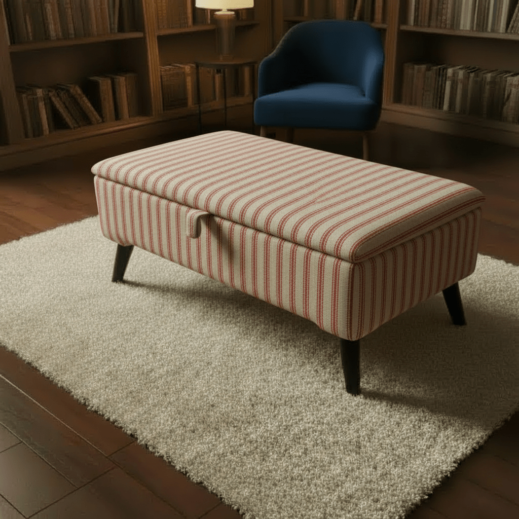 Durable Fabric Ottoman Seat for Guest Rooms – Multi - Purpose Footstool & Storage Bench - ISTOOLS