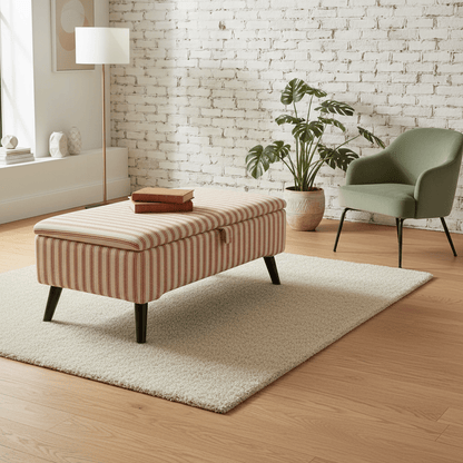 Durable Fabric Ottoman Seat for Guest Rooms – Multi - Purpose Footstool & Storage Bench - ISTOOLS