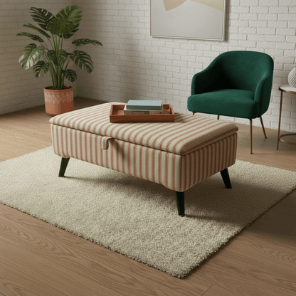 Durable Fabric Ottoman Seat for Guest Rooms – Multi - Purpose Footstool & Storage Bench - ISTOOLS