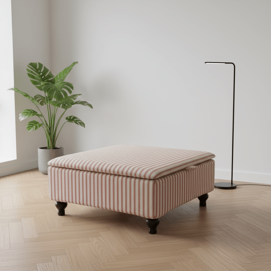 Durable Family Friendly Storage Box – Premium Upholstered Coffee Table & Ottoman - ISTOOLS
