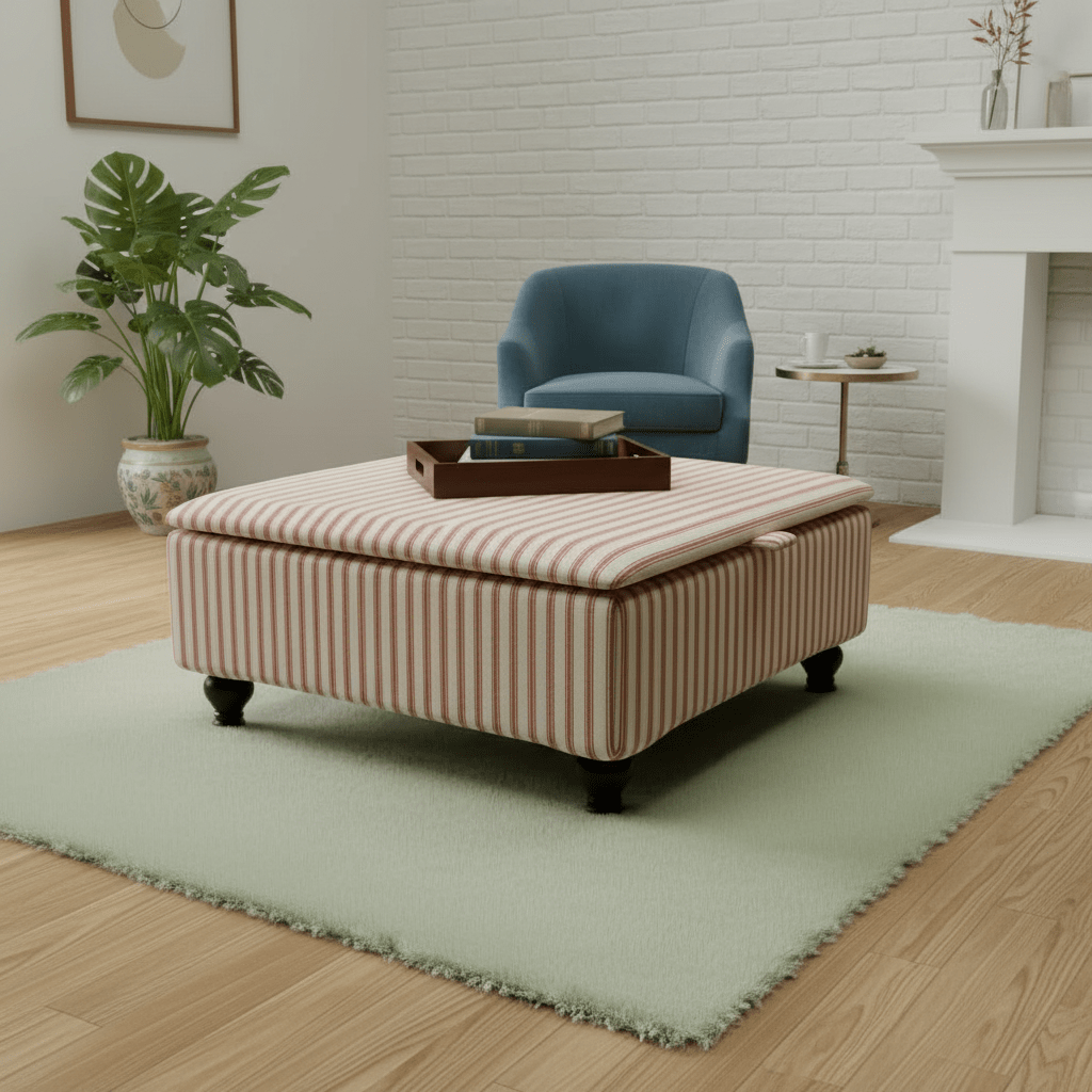 Durable Family Friendly Storage Box – Premium Upholstered Coffee Table & Ottoman - ISTOOLS