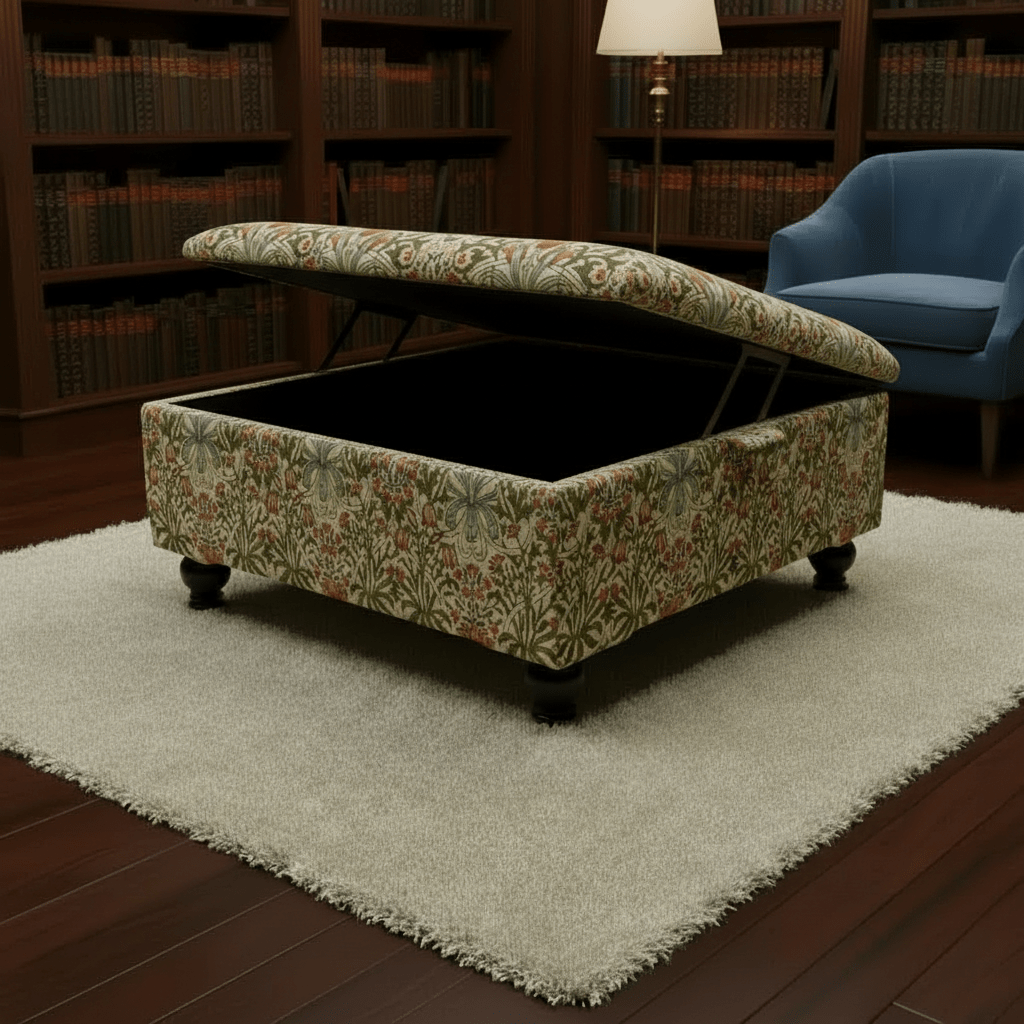 Durable Hand - finished Large Upholstered Ottoman Stool – Multi - Functional & Stylish - ISTOOLS