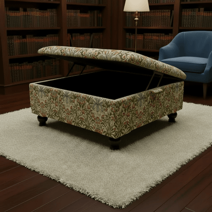 Durable Hand - finished Large Upholstered Ottoman Stool – Multi - Functional & Stylish - ISTOOLS