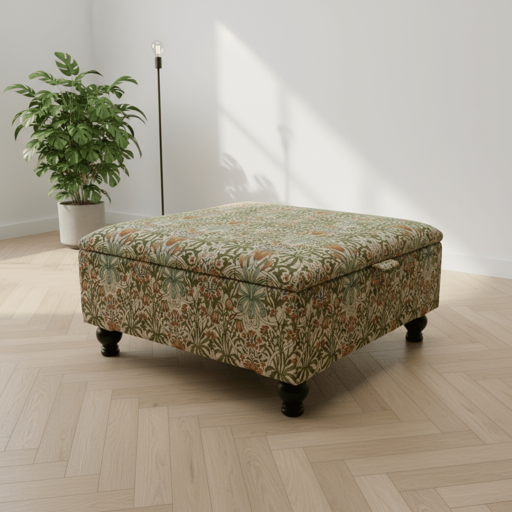 Durable Hand - finished Large Upholstered Ottoman Stool – Multi - Functional & Stylish - ISTOOLS