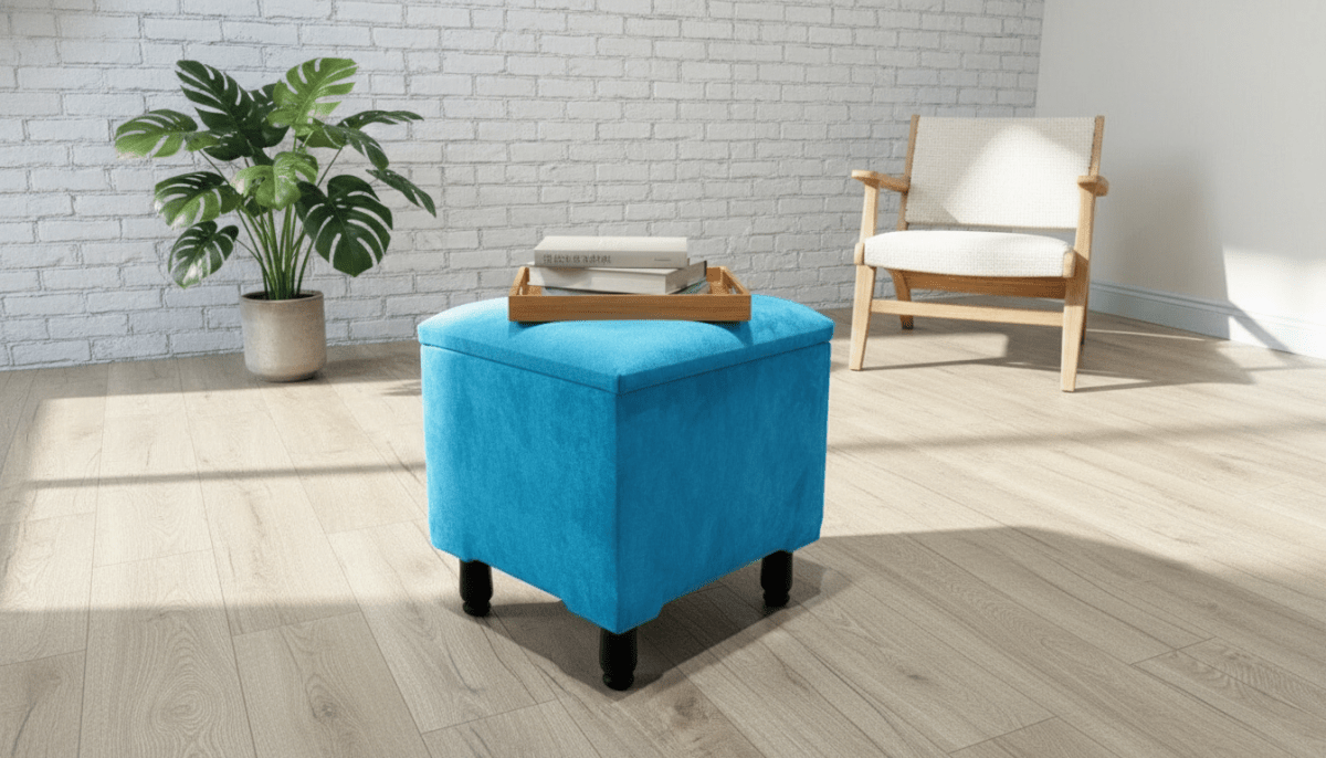 Durable Small Plain Lid Storage Box – Stackable Plastic Organiser for Home & Office Aqua - ISTOOLS