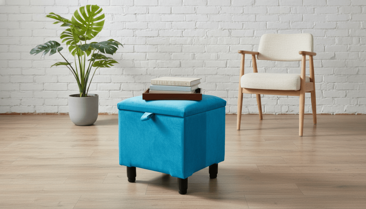 Durable Small Plain Lid Storage Box – Stackable Plastic Organiser for Home & Office Aqua - ISTOOLS