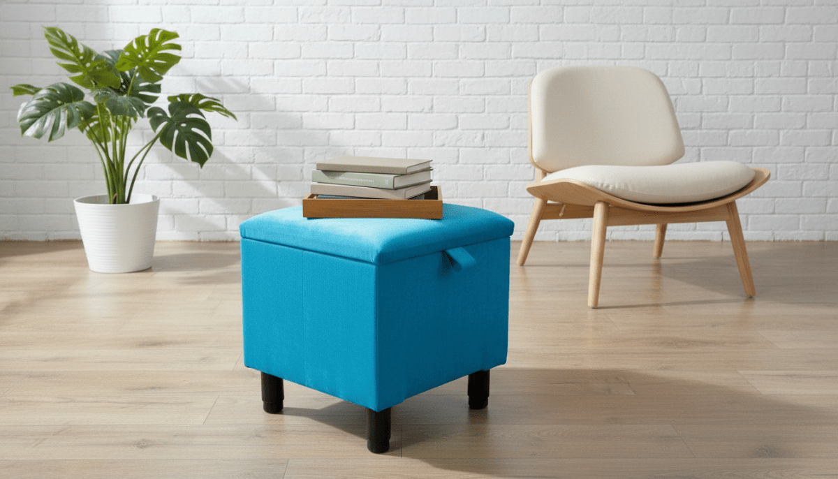 Durable Small Plain Lid Storage Box – Stackable Plastic Organiser for Home & Office Aqua - ISTOOLS