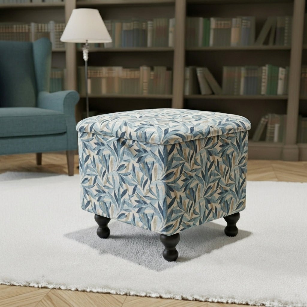Easy-Clean Designer Upholstered Storage Ottoman – Family Friendly Footstool & Coffee Table - ISTOOLS