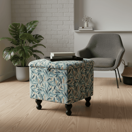 Easy - Clean Designer Upholstered Storage Ottoman – Family Friendly Footstool & Coffee Table - ISTOOLS