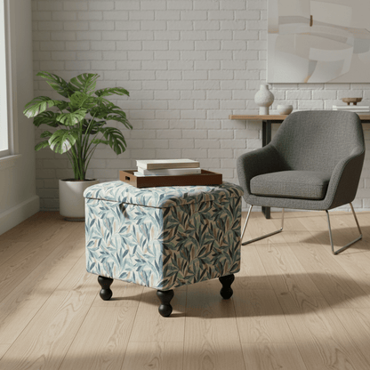Easy - Clean Designer Upholstered Storage Ottoman – Family Friendly Footstool & Coffee Table - ISTOOLS