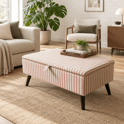 Easy-Clean Fabric Storage Seat – Family Friendly Handcrafted UK Bench with Deep Storage - ISTOOLS