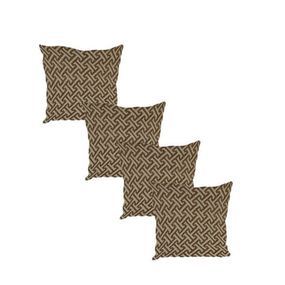 Eden brown pattern geometry coffee table storage Footstool Pouffe - ISTOOLS