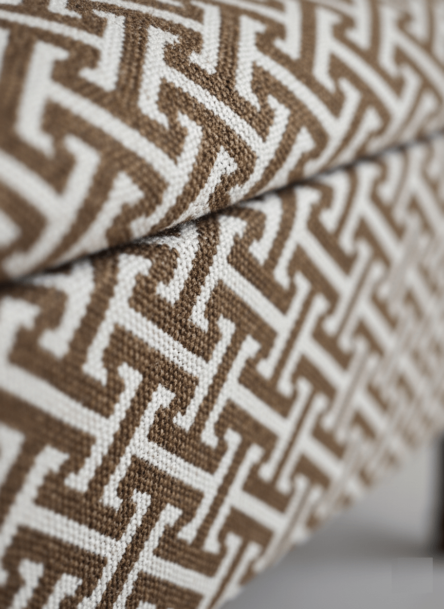 Eden brown pattern geometry coffee table storage Footstool Pouffe - ISTOOLS