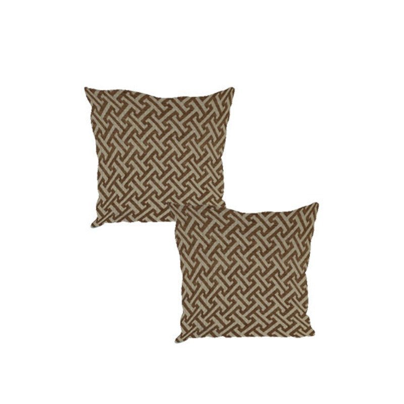 Eden brown pattern geometry coffee table storage Footstool Pouffe - ISTOOLS