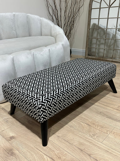 Eden embossed premium pattern Footstool window bay seat pouffe coffee table - ISTOOLS