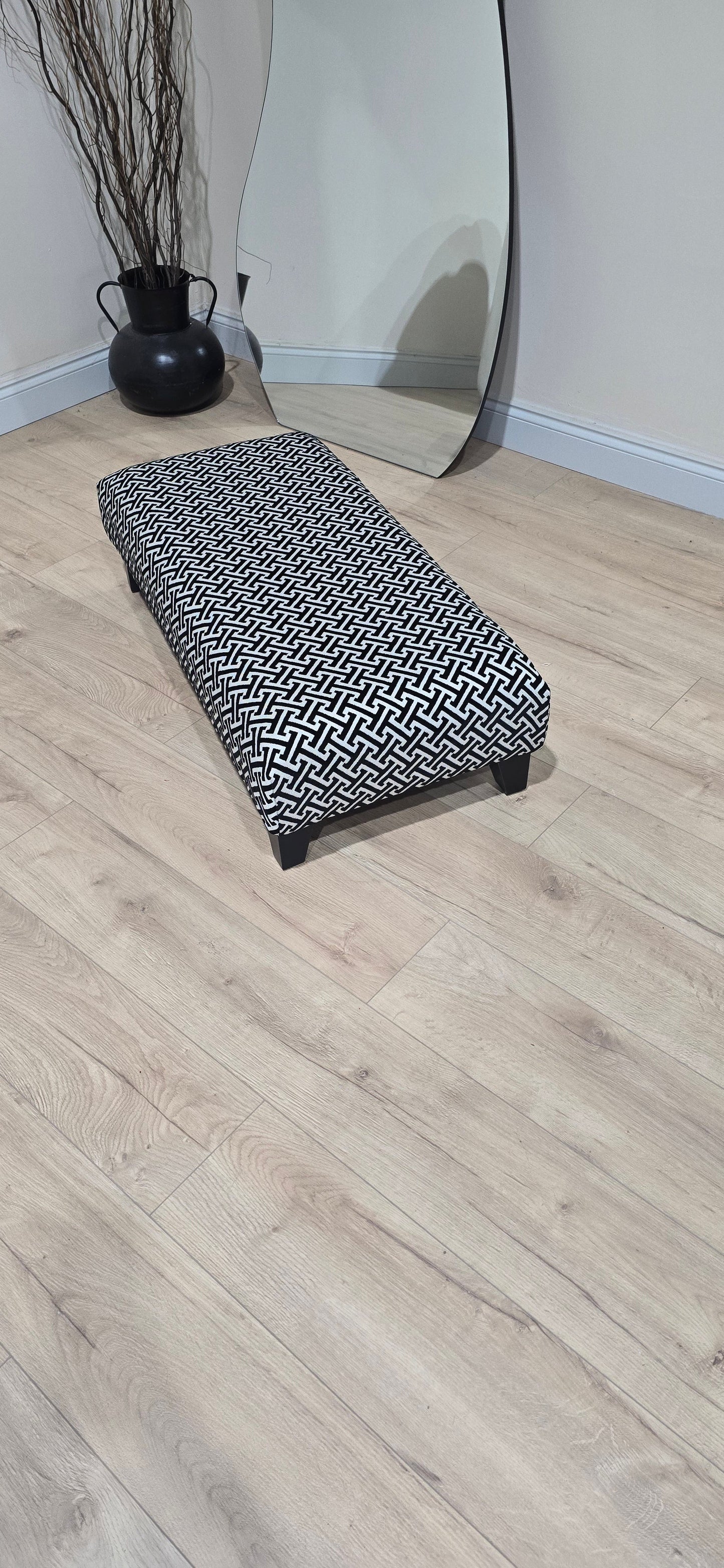 Eden embossed premium pattern Footstool window bay seat pouffe coffee table - ISTOOLS