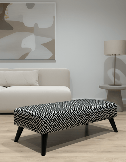 Eden embossed premium pattern Footstool window bay seat pouffe coffee table - ISTOOLS