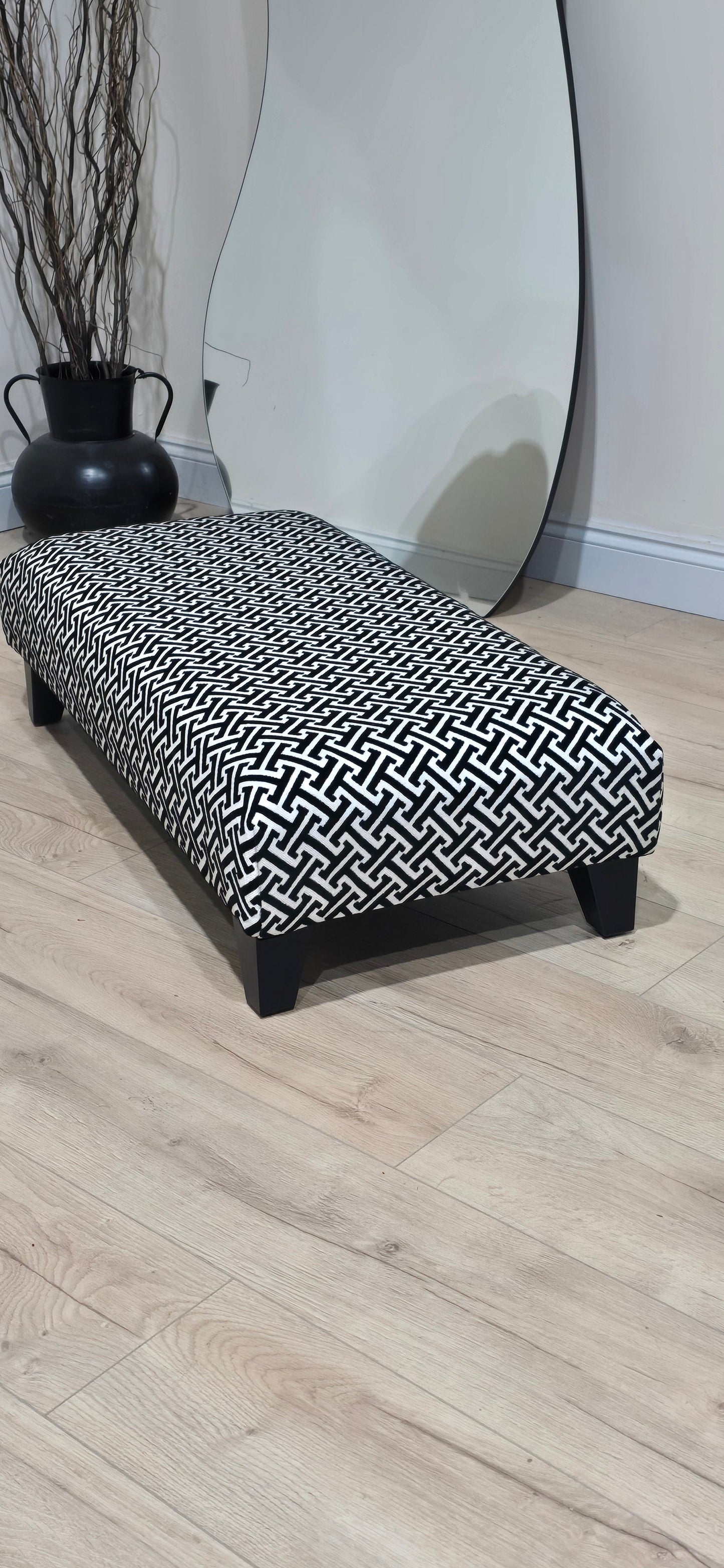 Eden embossed premium pattern Footstool window bay seat pouffe coffee table - ISTOOLS