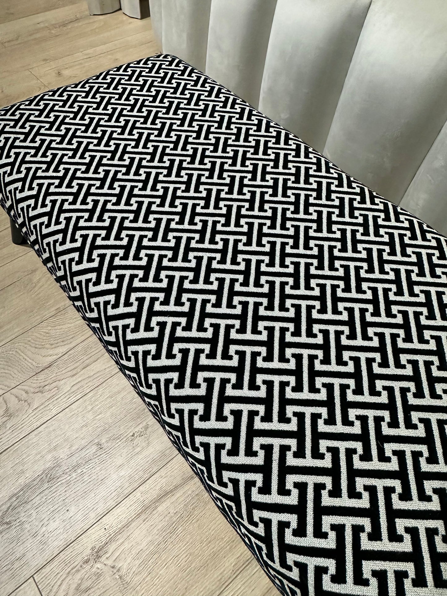 Eden embossed premium pattern Footstool window bay seat pouffe coffee table - ISTOOLS