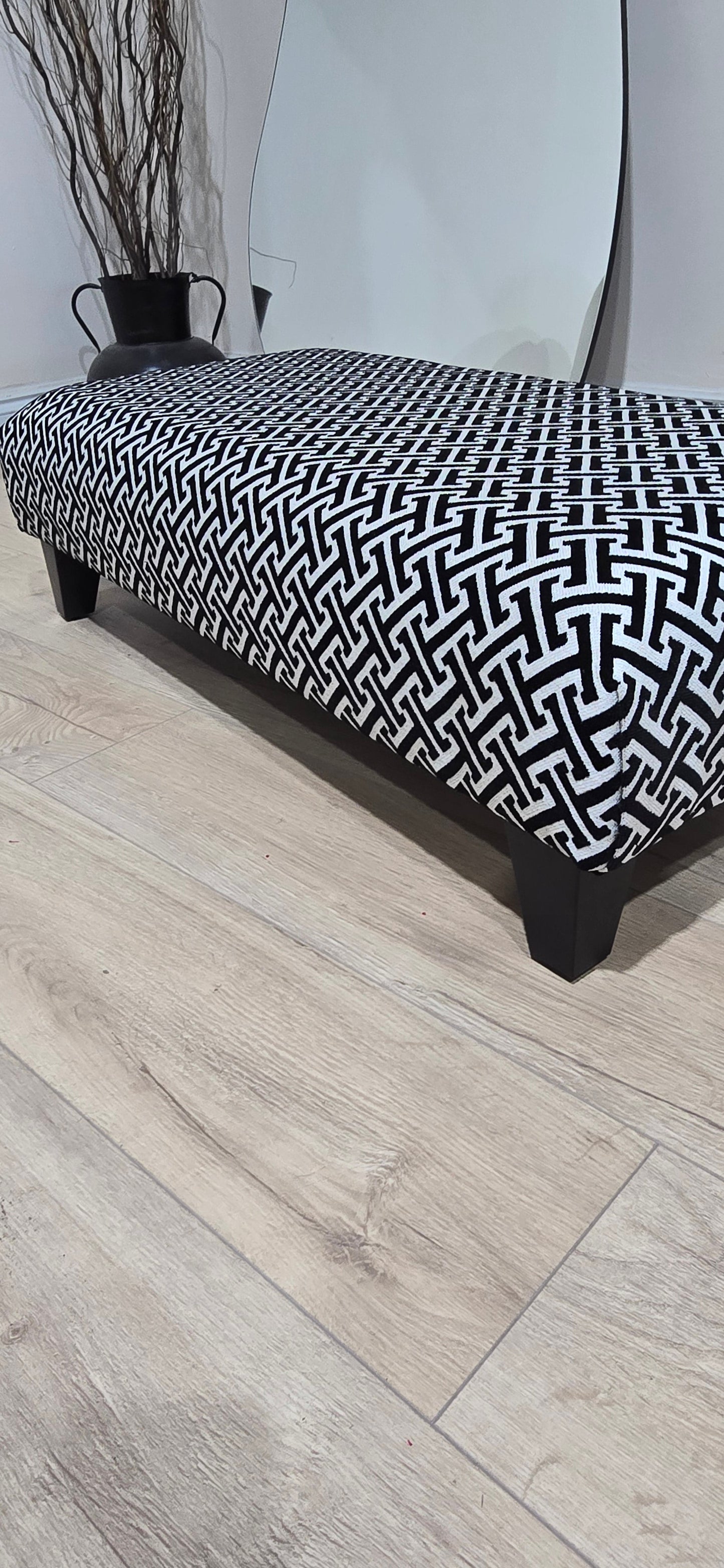 Eden embossed premium pattern Footstool window bay seat pouffe coffee table - ISTOOLS