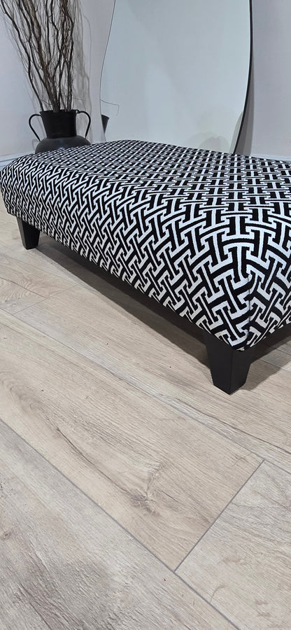 Eden embossed premium pattern Footstool window bay seat pouffe coffee table - ISTOOLS