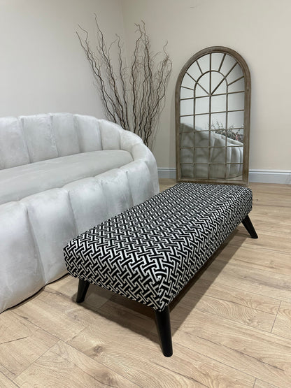 Eden embossed premium pattern Footstool window bay seat pouffe coffee table - ISTOOLS